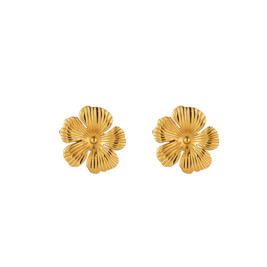 Fashion Design High Quality Stainless Steel Jewelry Tarnish Free Flower Stud Earrings for Women