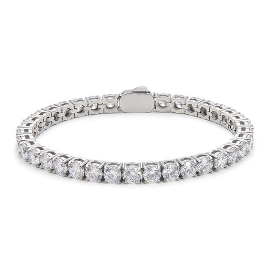 Wholesale Fashion Custom Mirror Polish Waterproof 316L Stainless Steel 4mm Cubic Zirconia Moissanite Tennis Bracelet