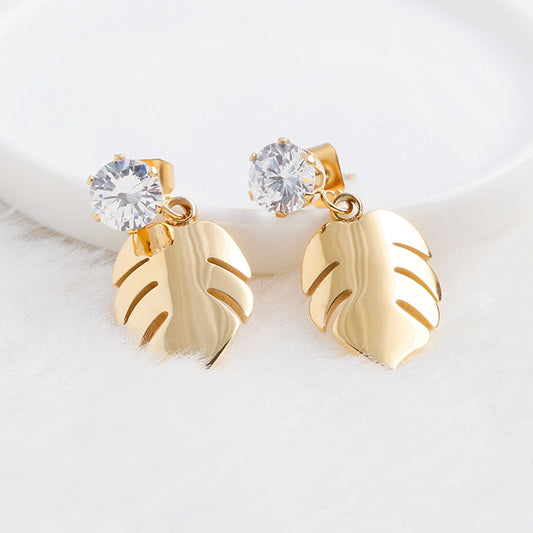 Minimalist Gold Leaf Earrings